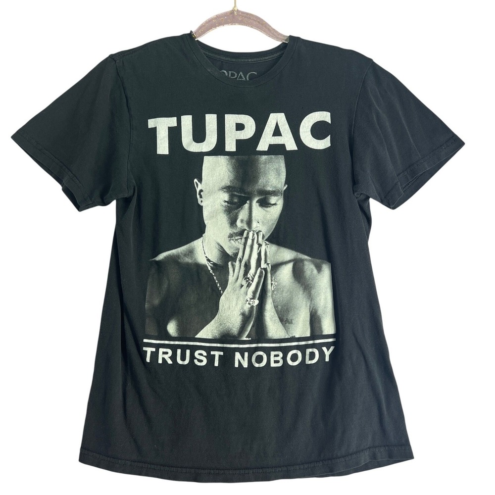 Tupac Shakur‎ Trust Nobody Graphic T-Shirt Black Mens Small Rap Tee 2Pac